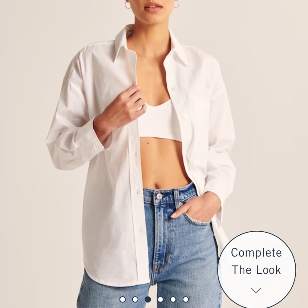 Oversized Poplin Button-Up Shirt